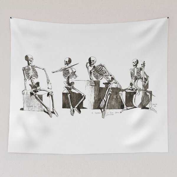 Item preview, Macabre Aesthetics: Skeletons with musical instruments designed and sold by Naturalist Prints.