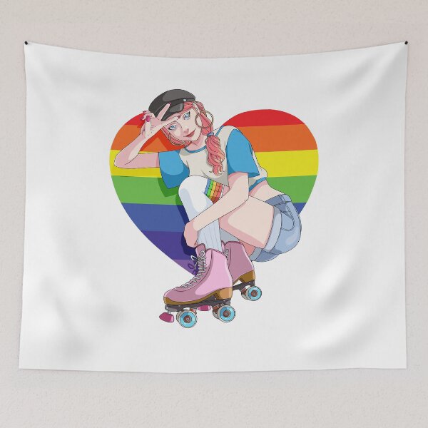 Item preview, Roller Skates Girl Retro Skater Rainbow designed and sold by Nosek1ng.