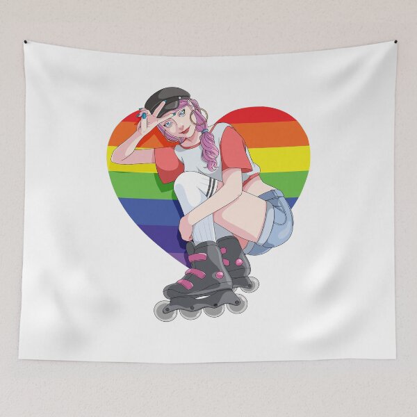 Item preview, Rollerblading Girl Inline Skater  Rainbow designed and sold by Nosek1ng.