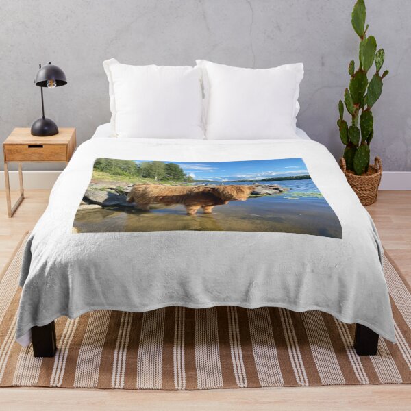 Item preview, Scottish Highland Cattle Calf in lake 2939 designed and sold by SaarelaHighland.