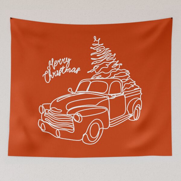 Item preview, Christmas Line art. Christmas pine fir tree in car. Continuous one line drawing. Line drawing illustration minimalistic design designed and sold by OneLinePrint.