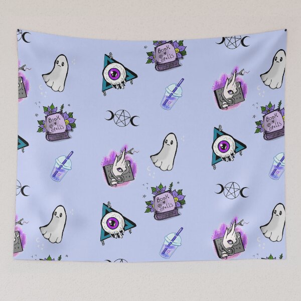Item preview, Creepy cute Print  blue background  designed and sold by DemonicGloom.