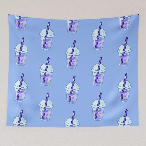 Item preview, Bubble tea -  Space planet tea blue background  designed and sold by DemonicGloom.