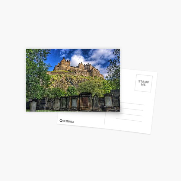 Edinburgh Castle from graveyard, Edinburgh, Scotland Postcard