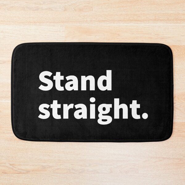Item preview, Stand straight funny posture themed  text design on a black T-shirt and sticker.  designed and sold by PlainCrankyT.
