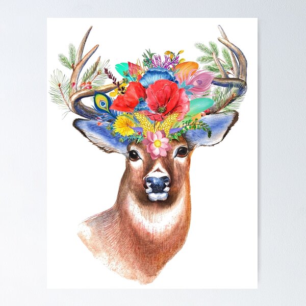Item preview, Wild flower deer designed and sold by daama2020.