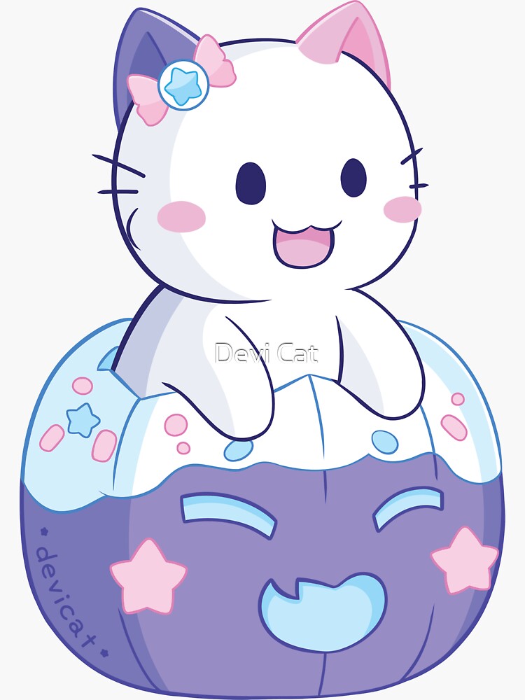 Thumbnail 3 of 3, Sticker, CandiCat Pumpkin • 2021 designed and sold by devicatoutlet.