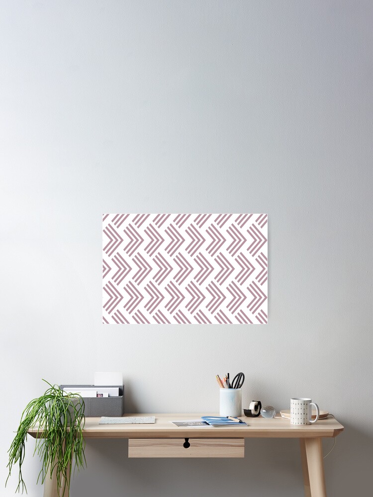 Imagen 2 de 3, Póster con la obra Lilac and White Art Deco Chevron Arrow Pattern Pairs Sherwin Williams 2022 Popular Color Rosé SW 6290 - Colour Trends - Trending Hue, diseñada y vendida por ColorOfTheYears.