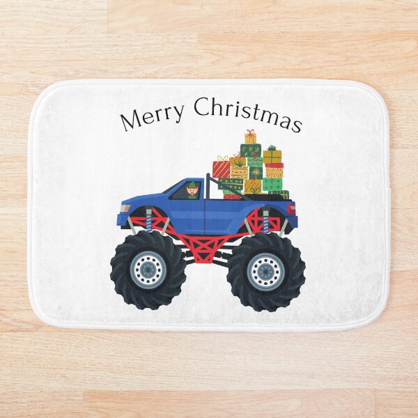 Artikelvorschau, Weihnachtself, der einen Monstertruck fährt entworfen und verkauft von ShirtsByDesign.