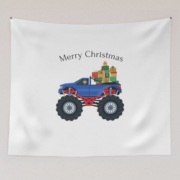 Artikelvorschau, Weihnachtself, der einen Monstertruck fährt entworfen und verkauft von ShirtsByDesign.