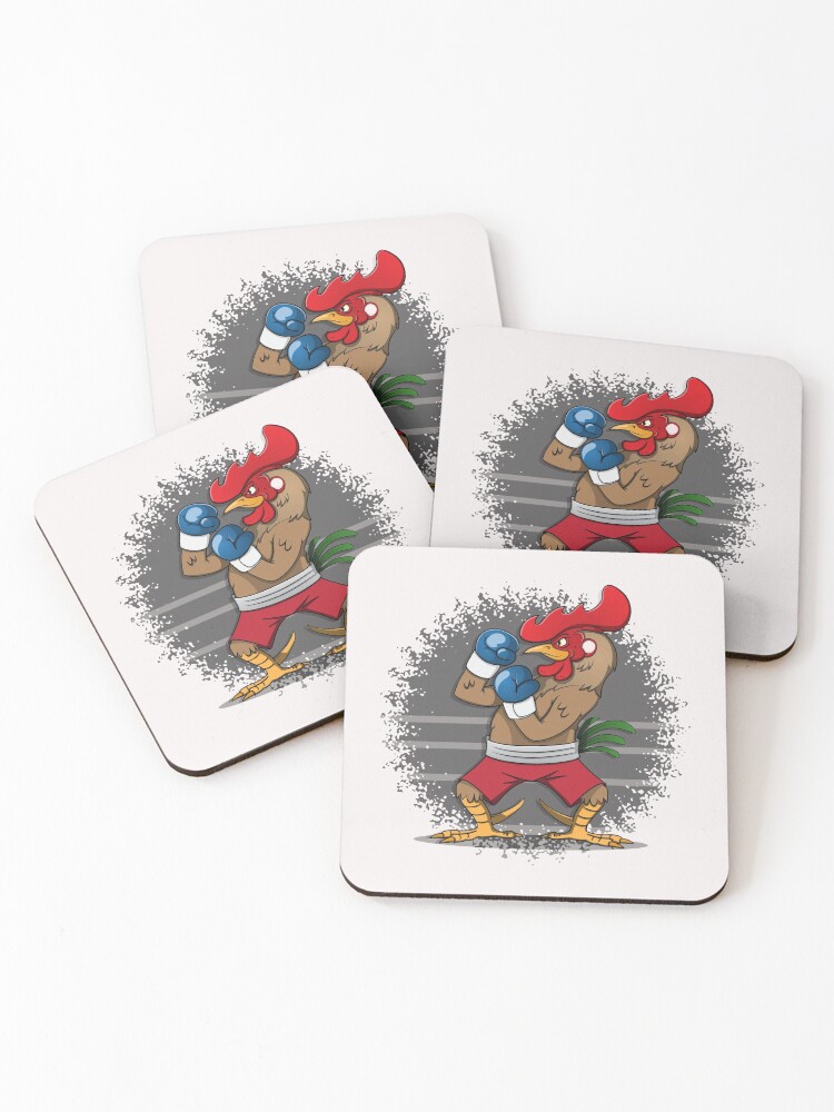 Thumbnail 1 of 5, Coasters (Set of 4), Boxing Rooster designed and sold by Rarito.