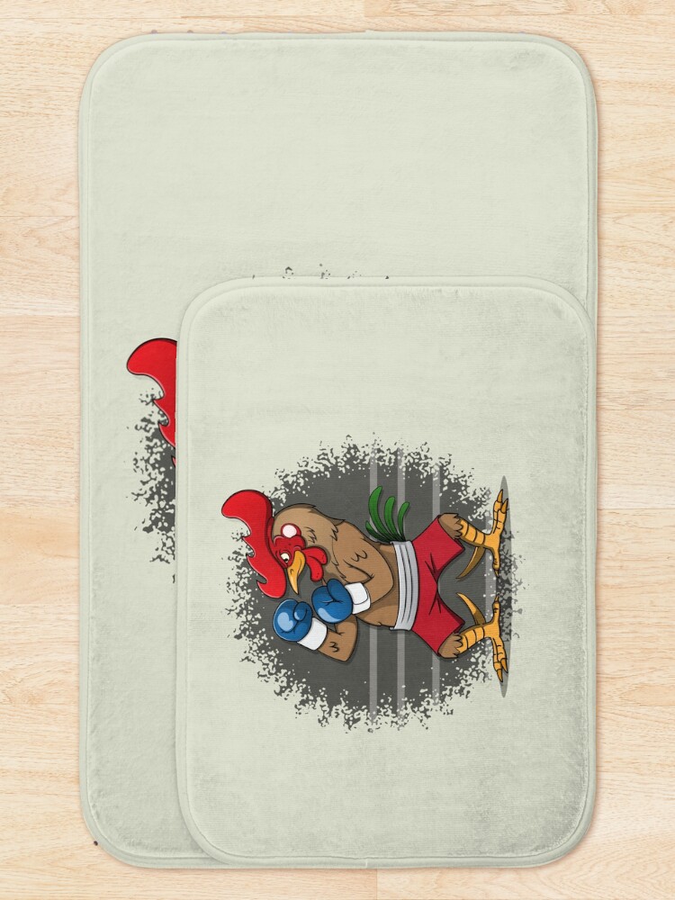 Thumbnail 5 of 6, Bath Mat, Boxing Rooster designed and sold by Rarito.