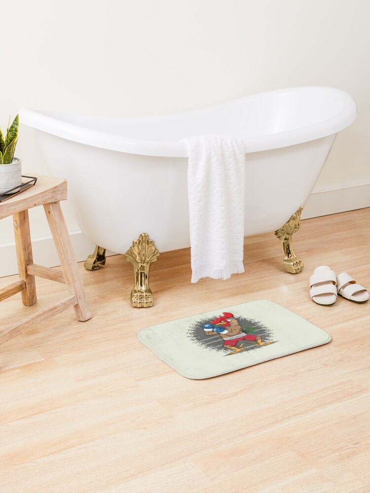 Thumbnail 2 of 6, Bath Mat, Boxing Rooster designed and sold by Rarito.