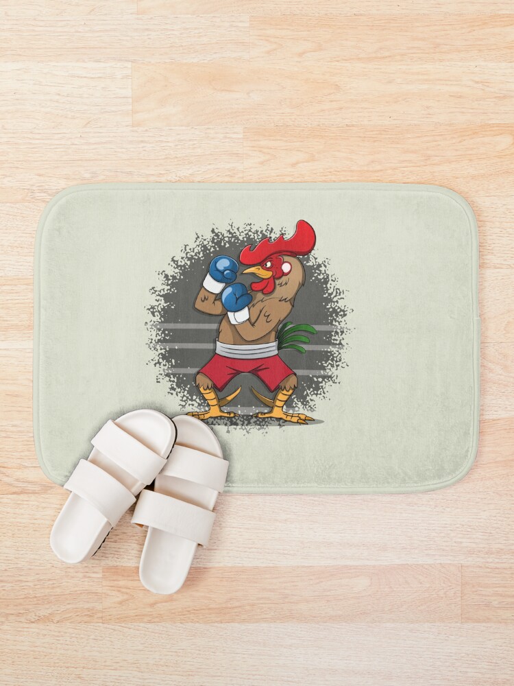 Thumbnail 1 of 6, Bath Mat, Boxing Rooster designed and sold by Rarito.