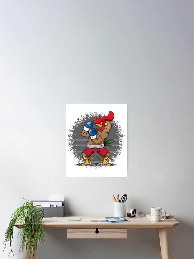 Thumbnail 2 of 3, Poster, Boxing Rooster designed and sold by Rarito.