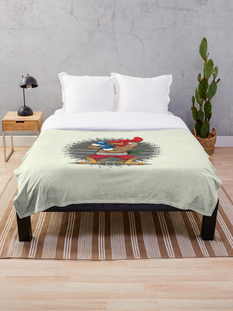Thumbnail 1 of 6, Throw Blanket, Boxing Rooster designed and sold by Rarito.