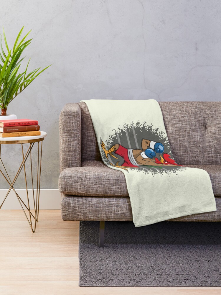 Thumbnail 2 of 6, Throw Blanket, Boxing Rooster designed and sold by Rarito.
