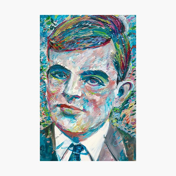 Item preview, ALAN TURING oil portrait  designed and sold by lautir.