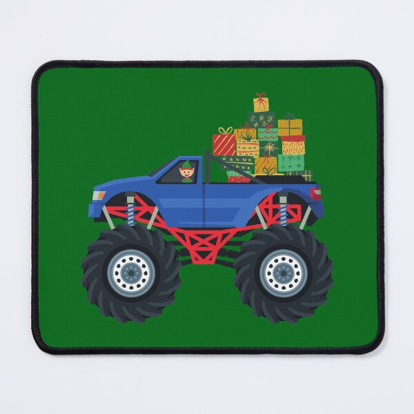 Item preview, Christmas Elf riding a Monster Truck designed and sold by ShirtsByDesign.