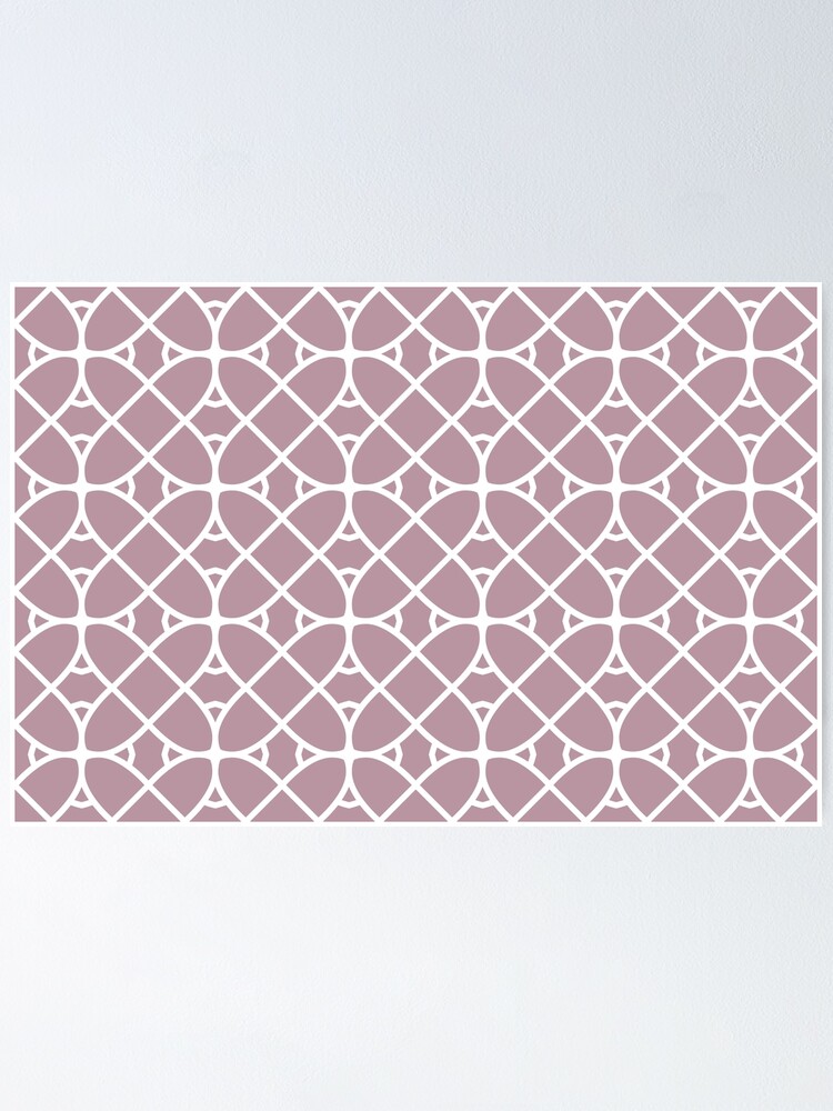 Imagen 1 de 3, Póster con la obra Lilac and White Geometric Shape Pattern Ovals Pairs Sherwin Williams 2022 Popular Color Rosé SW 6290 - Colour Trends - Trending Hue, diseñada y vendida por ColorOfTheYears.