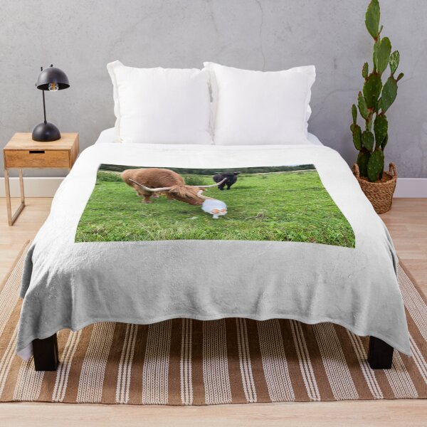 Item preview, Scottish Highland Cattle Cow and white cat 2953 designed and sold by SaarelaHighland.