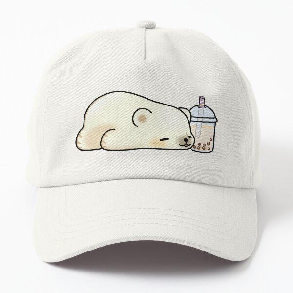 Little Polar Bear Chilling with it's Boba Tea Dad Hat