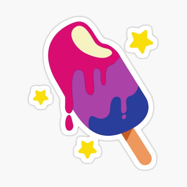 Bi icecream - bisexual flag Sticker