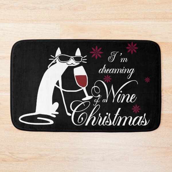 Item preview, I am Dreaming Of A Wine Christmas Cat Funny Holiday Red Wine Gift designed and sold by PinkPandaDesign.