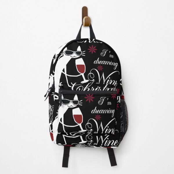 Item preview, I am Dreaming Of A Wine Christmas Cat Funny Holiday Red Wine Gift designed and sold by PinkPandaDesign.