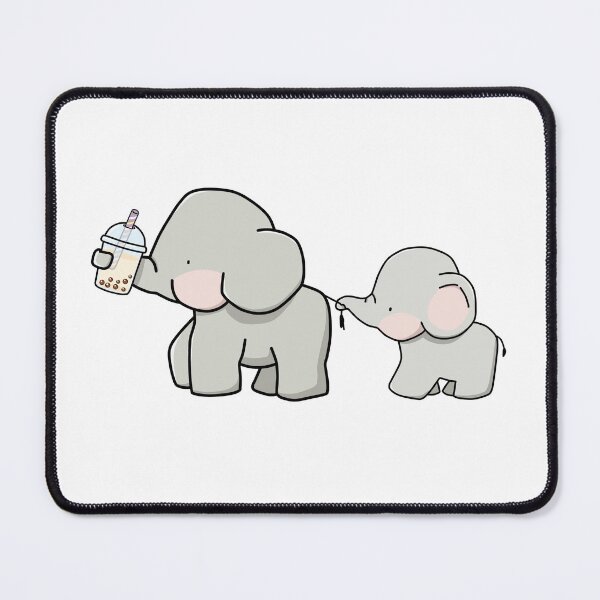 Item preview, Cute Little Elephants Love Boba! designed and sold by SirBobalot.