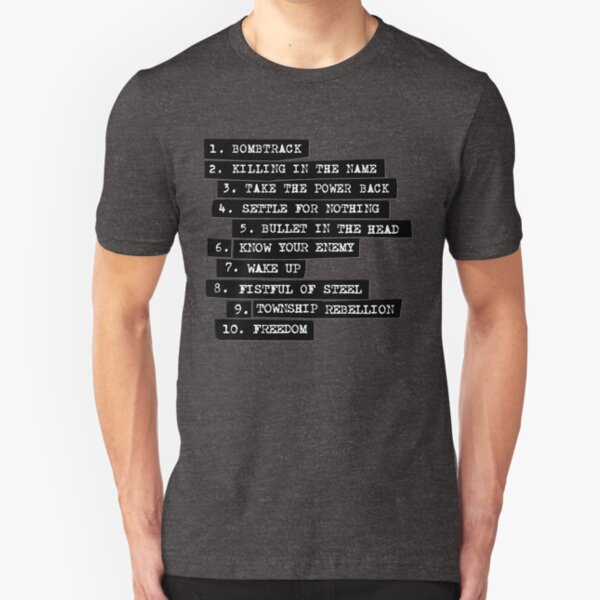 Rage Against The Machine Tracklist Slim Fit T-Shirt