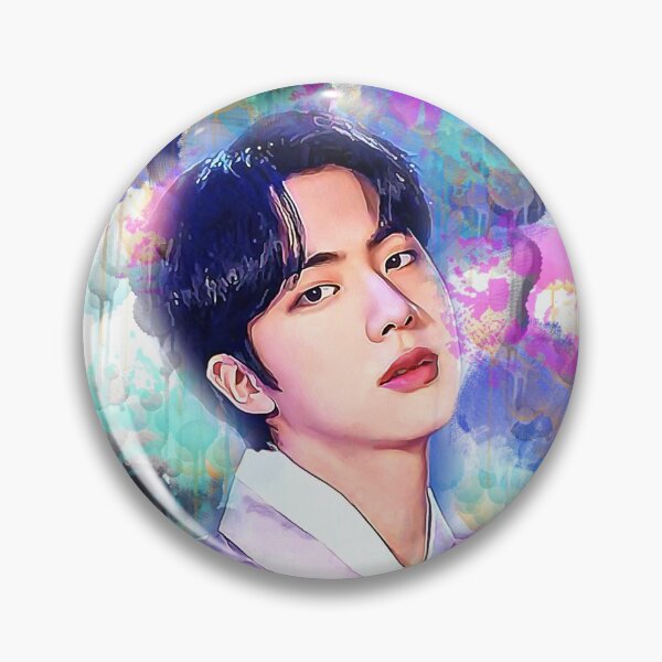Item preview, BTS Jin colorful art designed and sold by Lajibolalaa.
