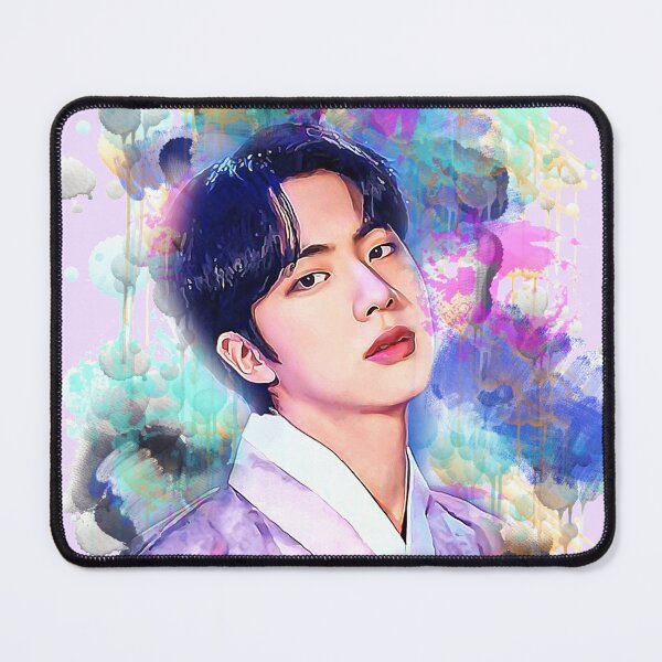 Item preview, BTS Jin colorful art designed and sold by Lajibolalaa.