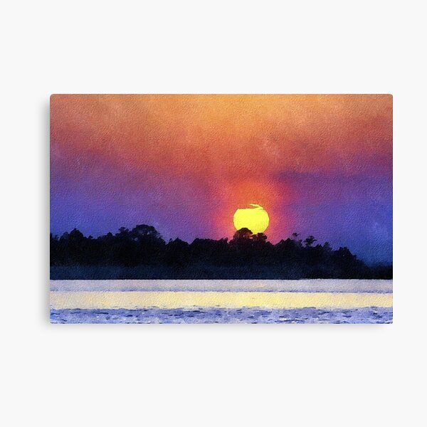 Sunset At Pagham, Sussex Canvas Print