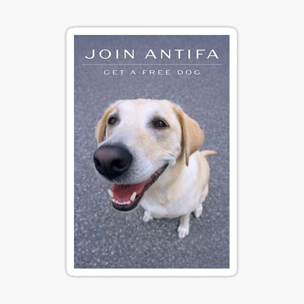 Join Antifa, Get A Free Dog Sticker