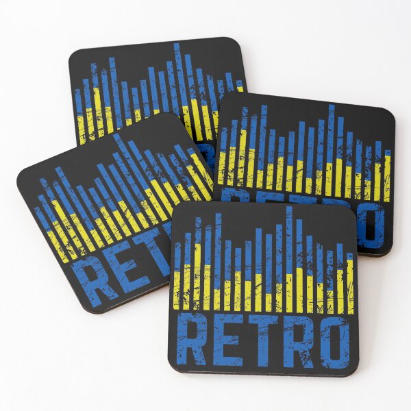 Item preview, Retro Colour Sound Level Bar Blue and Yellow Distressed designed and sold by 133DandC.
