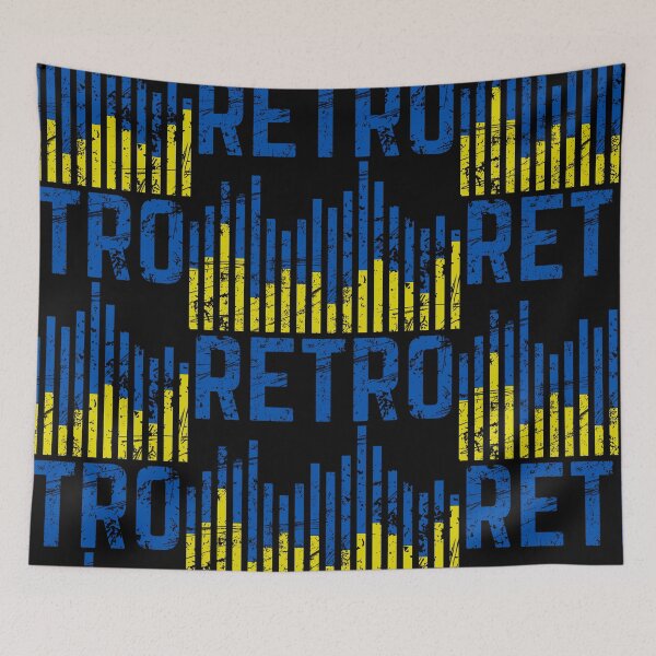 Item preview, Retro Colour Sound Level Bar Blue and Yellow Distressed designed and sold by 133DandC.
