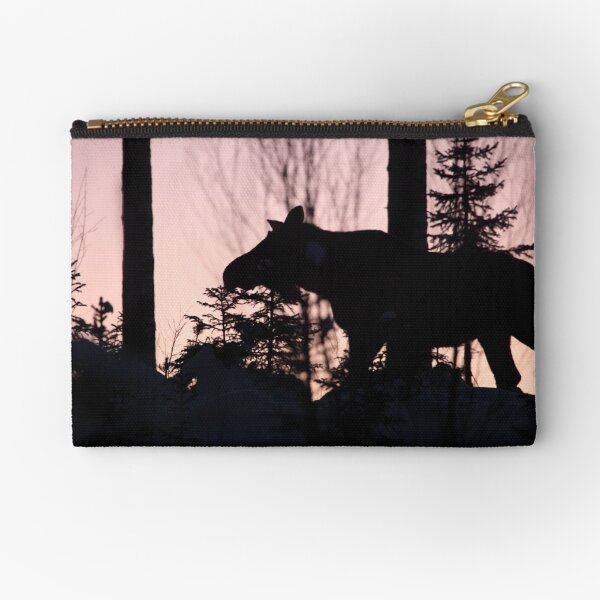 Moose silhouette Zipper Pouch