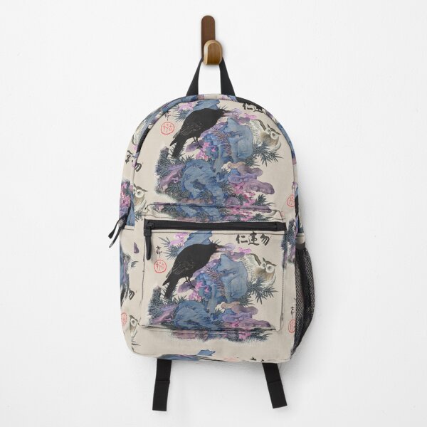 Item preview, Vintage Japanese Black Crow And Owl Illustration designed and sold by TrulyEpoque.