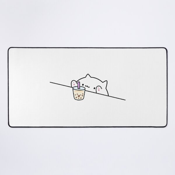 Bongo Cat Wants Boba! Desk Mat