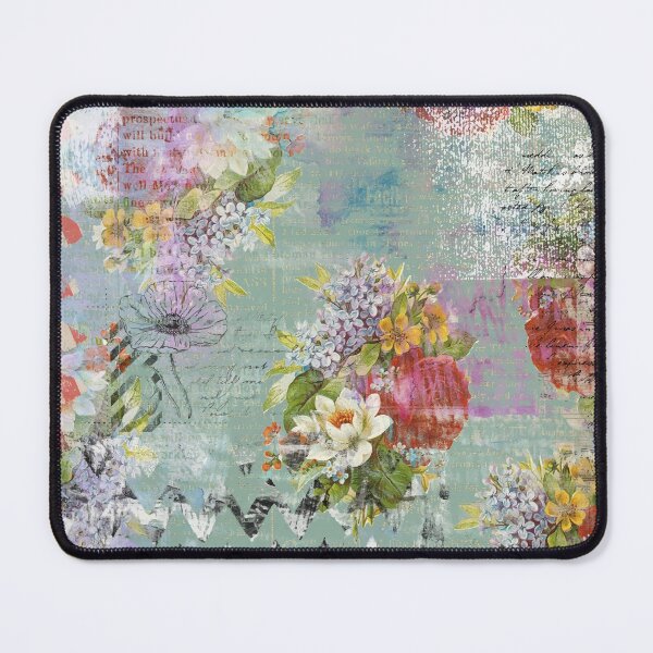 Item preview, Grunged Florals on Green designed and sold by Rainbows Galore.