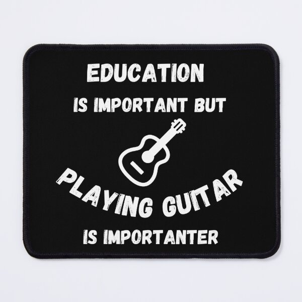 Item preview, Education Is Important But Playing Guitar Is Importanter In Black designed and sold by LuckyKermit.