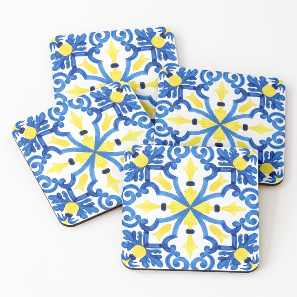 Item preview, YELLOW AND BLUE TILE  designed and sold by Jonsa.