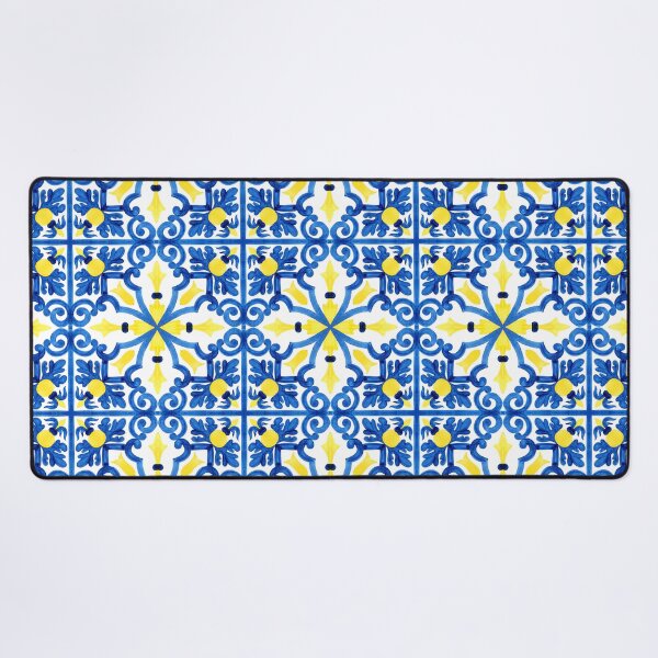 Item preview, YELLOW AND BLUE TILE  designed and sold by Jonsa.