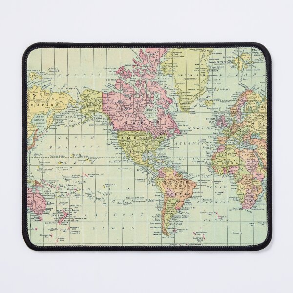 Item preview, Antique World Map 1913 designed and sold by Rainbows Galore.