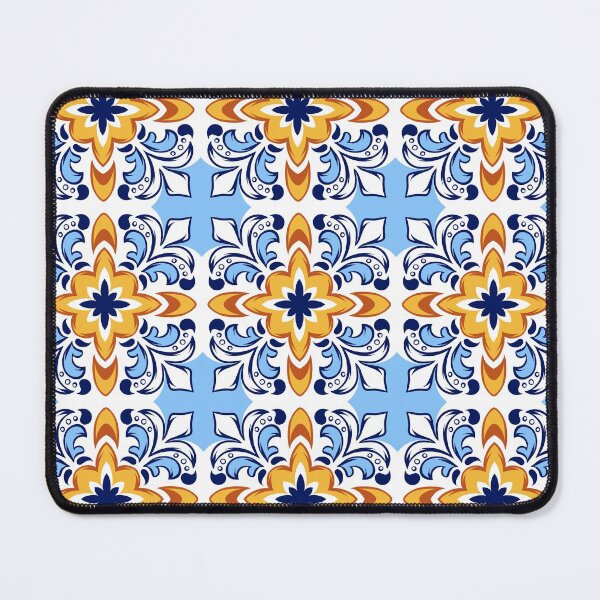 Item preview, YELLOW BLUE AND WHITE FLORAL TILE - MEDITERRANEAN TILE designed and sold by Jonsa.