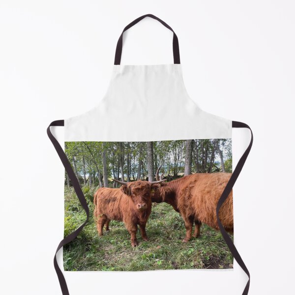 Item preview, Scottish Highland Cattle Cow and Calf in forest 2972 designed and sold by SaarelaHighland.