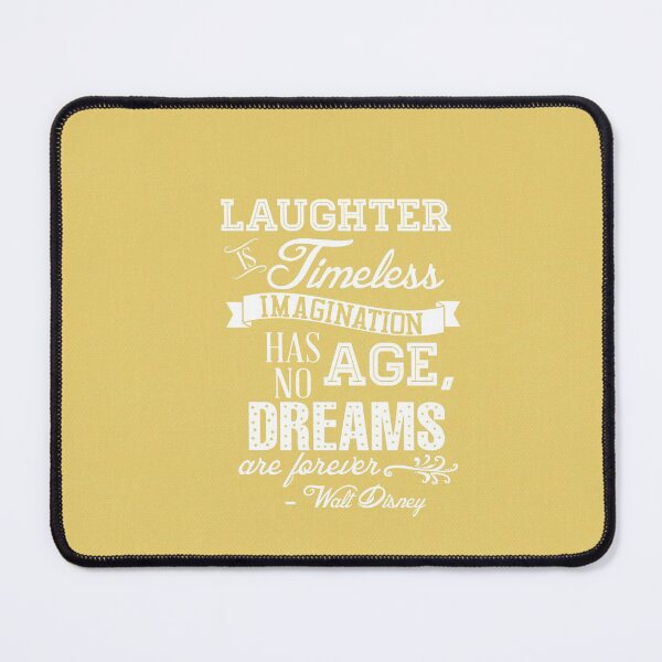 Artikelvorschau, Lachen ist zeitloses Zitat in Belle Yellow entworfen und verkauft von Rainbows Galore.