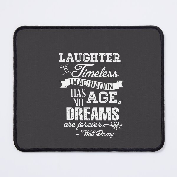 Artikelvorschau, Lachen ist zeitloses Zitat in Mickey Black entworfen und verkauft von Rainbows Galore.