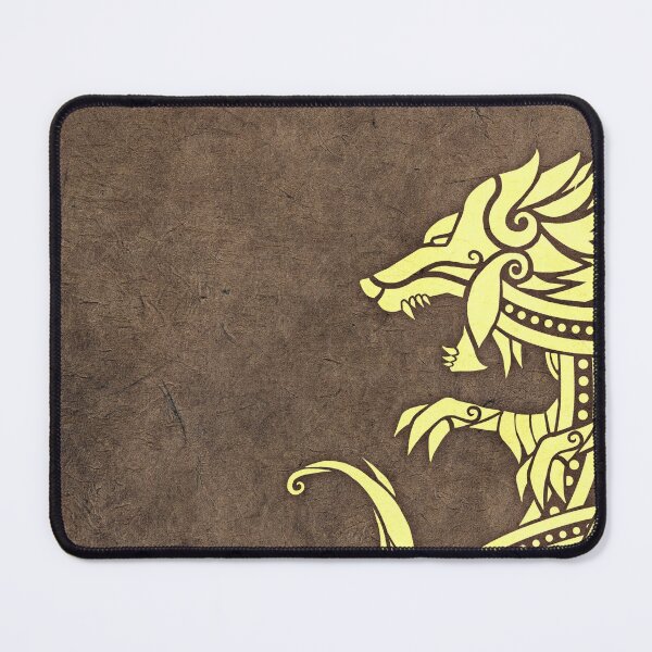Item preview, Wolf illustration - Celtic viking - Gold brown leather design  designed and sold by zachholmbergart.